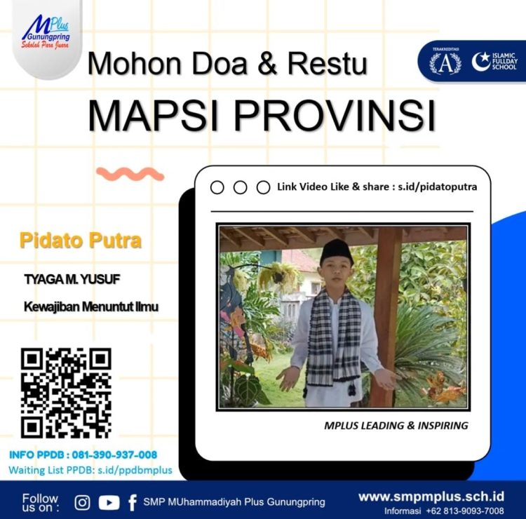 Boyong 7 Piala, SMP Muhammadiyah Plus Gunungpring Raih Juara Umum MAPSI 2021