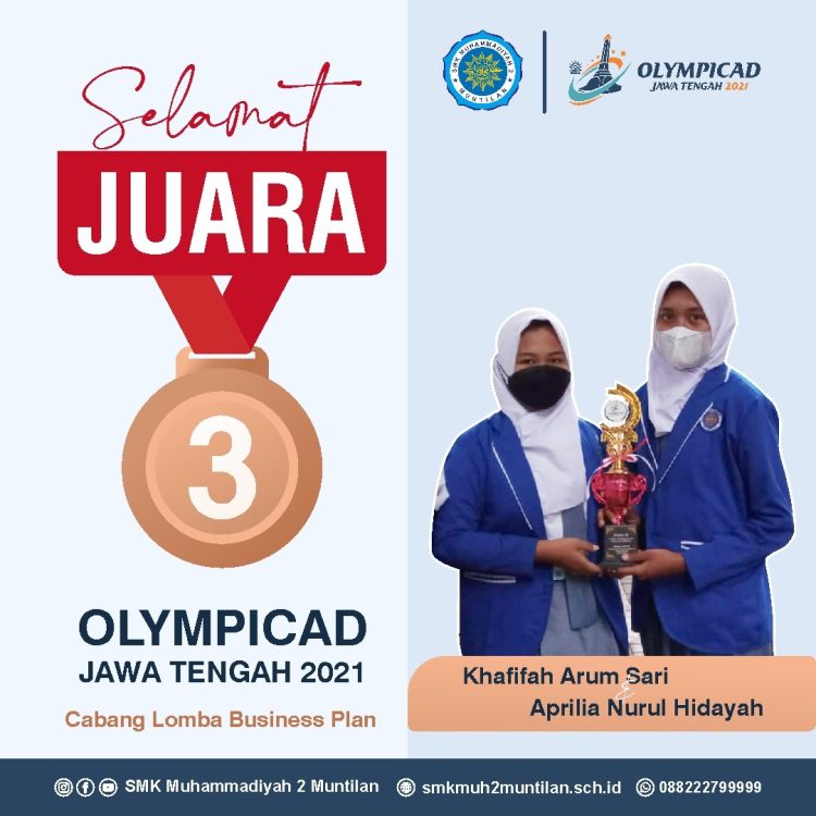 SMK Muhammadiyah 2 Muntilan Raih Dua Kejuaraan OlympicAD VII Jawa Tengah