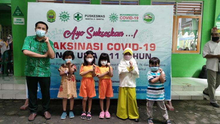 Vaksinasi Covid-19 Anak usia 6 Tahun di TK ABA Mardi Putra Kab. Bantul
