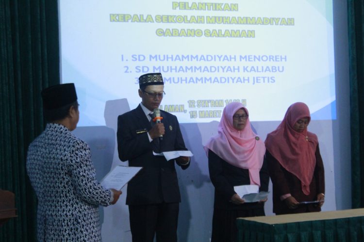 Tiga Kepala Sekolah Dasar Muhammadiyah Dilantik, Jumari Sampaikan Empat Prinsip Yang Harus Dimiliki