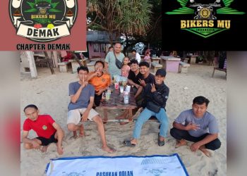 Syawalan Touring Perdana BikersMu Chapter Demak Jateng