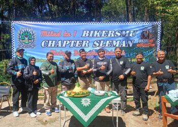 Milad Ke-1 BikersMu Chapter Sleman, Touring Dakwah Tebar Manfaat hingga Klaten
