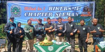 Milad Ke-1 BikersMu Chapter Sleman, Touring Dakwah Tebar Manfaat hingga Klaten