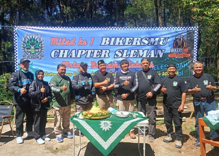 Milad Ke-1 BikersMu Chapter Sleman, Touring Dakwah Tebar Manfaat hingga Klaten